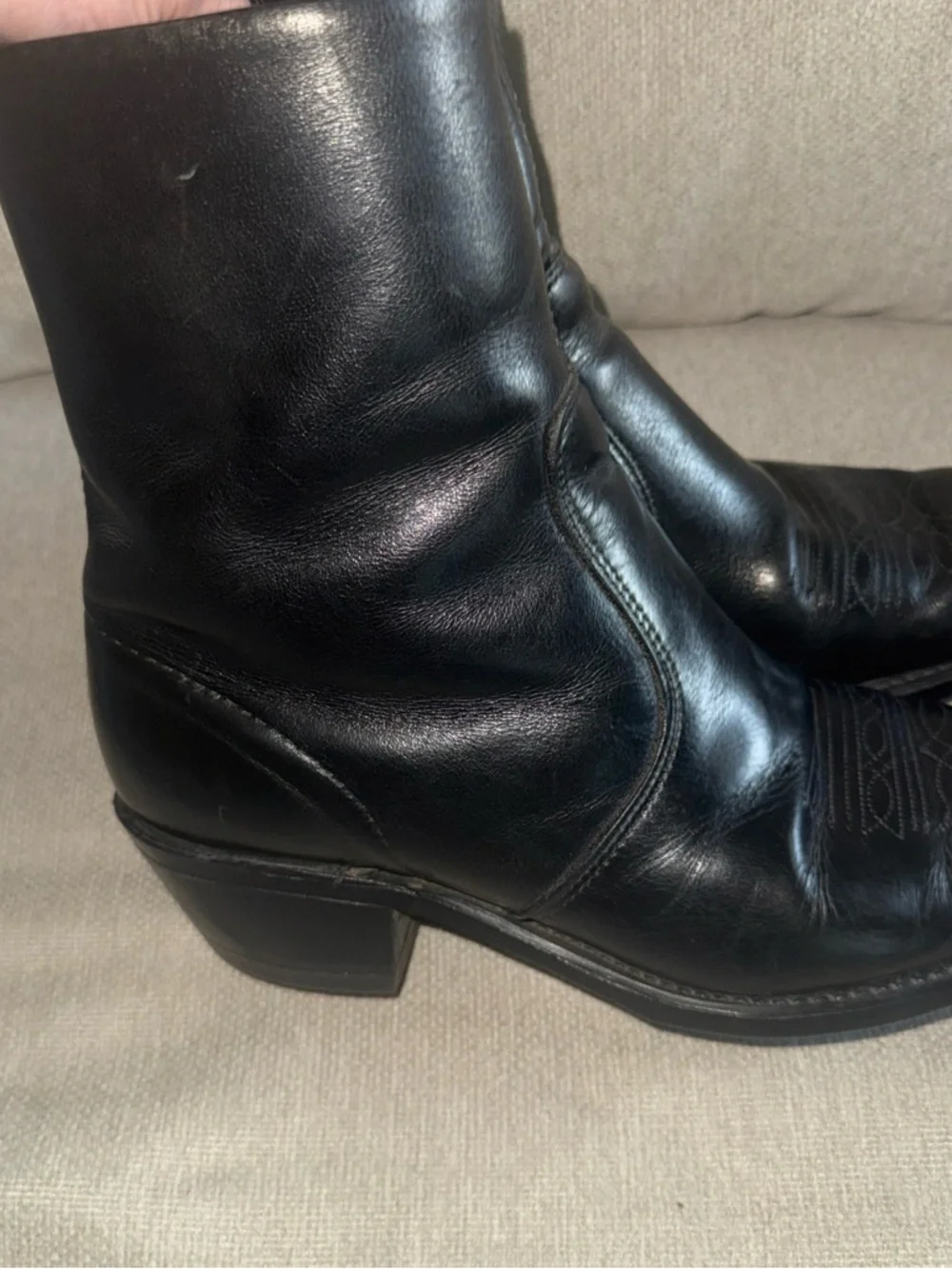 Durango Black Leather Western Boots